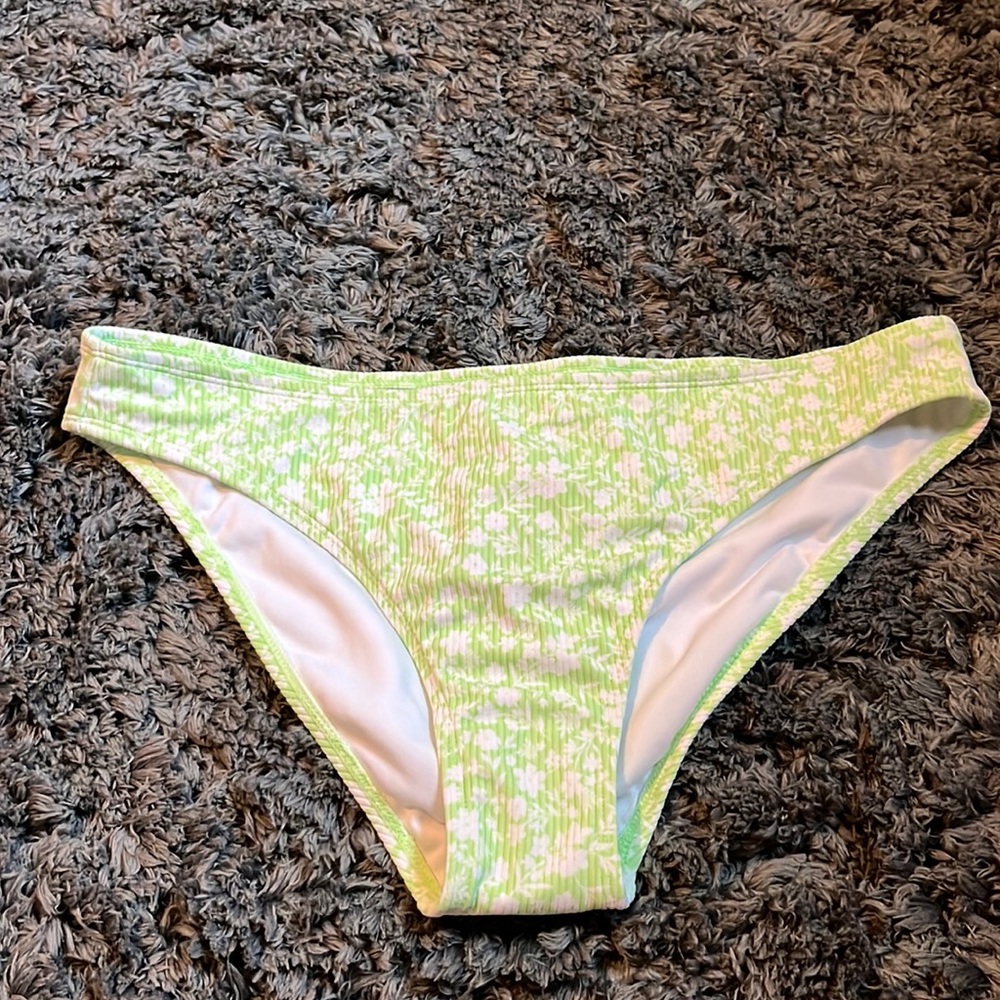 Green floral bathing suit bottoms